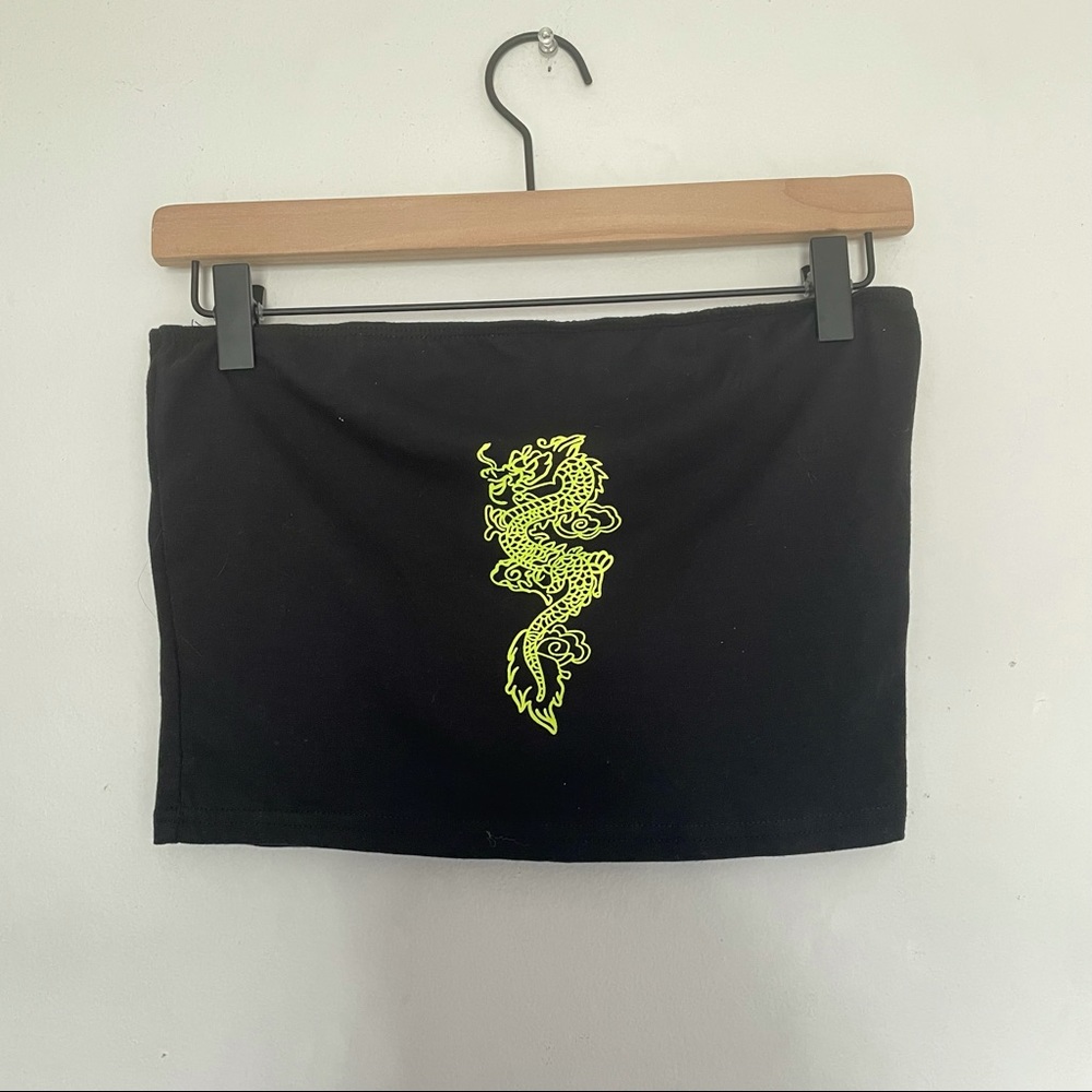 🌹✨ Asian Dragon Symbol Neon Green Black Bandeau